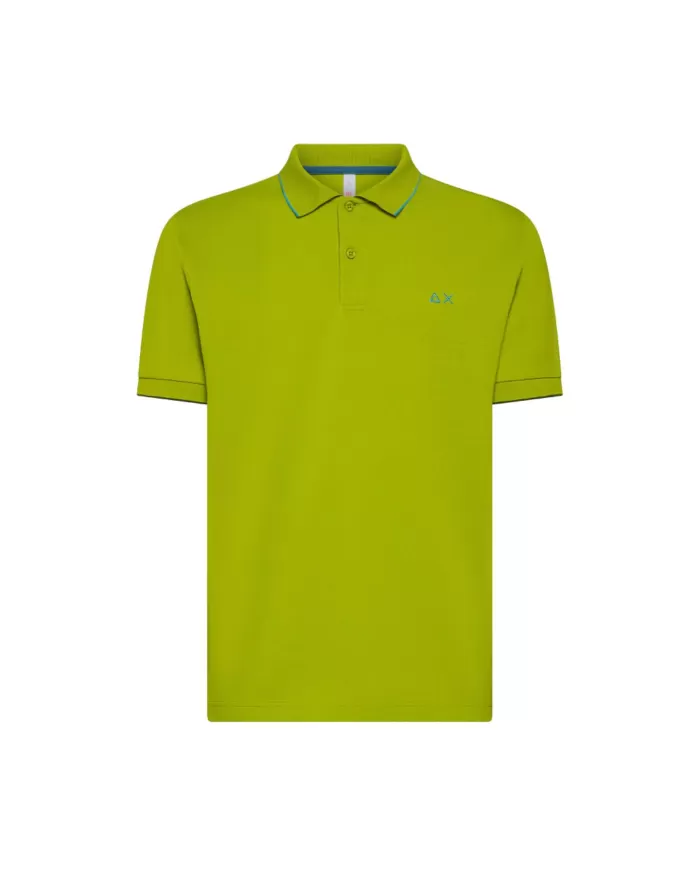 Polo Uomo verde oliva in cotone regular fit A35110|SUN68 Polo Uomo verde oliva in cotone regular fit A35110|SUN68