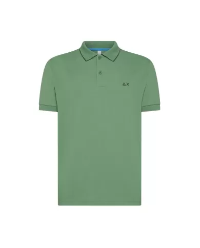 Polo Uomo verde salvia in cotone regular fit A35110|SUN68