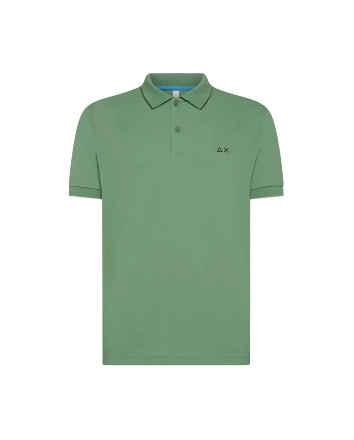 Polo Uomo verde salvia in cotone regular fit A35110|SUN68 Polo Uomo verde salvia in cotone regular fit A35110|SUN68