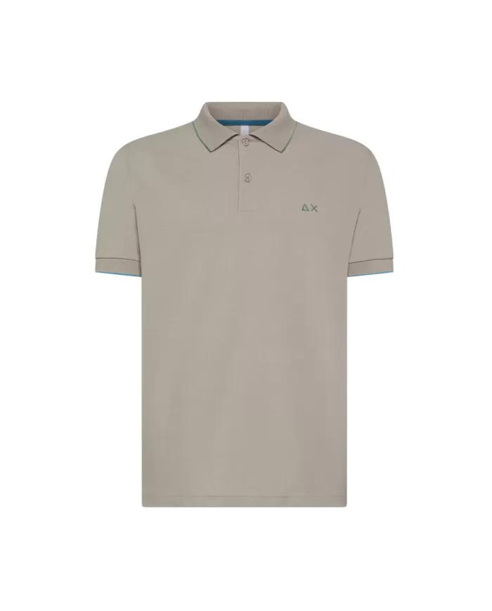 Polo Uomo grigio chiaro in cotone regular fit A35110|SUN68 Polo Uomo grigio chiaro in cotone regular fit A35110|SUN68