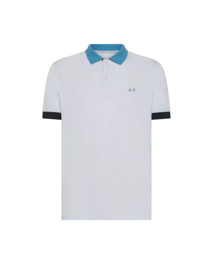 Polo Uomo bianca con bordini a contrasto A35116| Polo Uomo bianca con bordini a contrasto A35116|