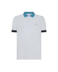 Polo Uomo bianca con bordini a contrasto A35116|