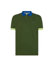 Polo Uomo verde scuro con bordini a contrasto A35116| Polo Uomo verde scuro con bordini a contrasto A35116|