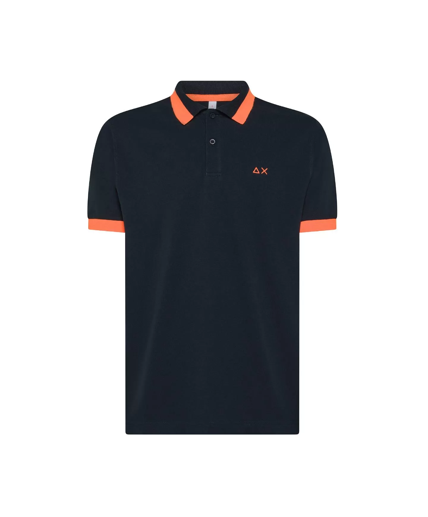 SUN68 Polo Uomo A35121 PE 2025 cotone regular con dettaglio big stripes fluo 07 - Foto 2 di 2