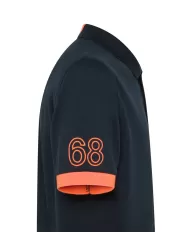 Polo Uomo blu scuro con ricamo logo fluo A35122|SUN68