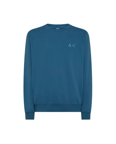 Felpa Uomo blu avio in cotone F35103|SUN68