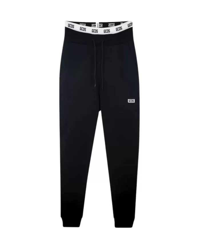 Pantaloni Uomo nero con elastico logato A2EU3002UW0|GCDS Essential Pantaloni Uomo nero con elastico logato A2EU3002UW0|GCDS Essential
