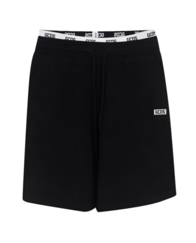 Bermuda Uomo nero con elastico logato A2EU3116UW0|GCDS Essential