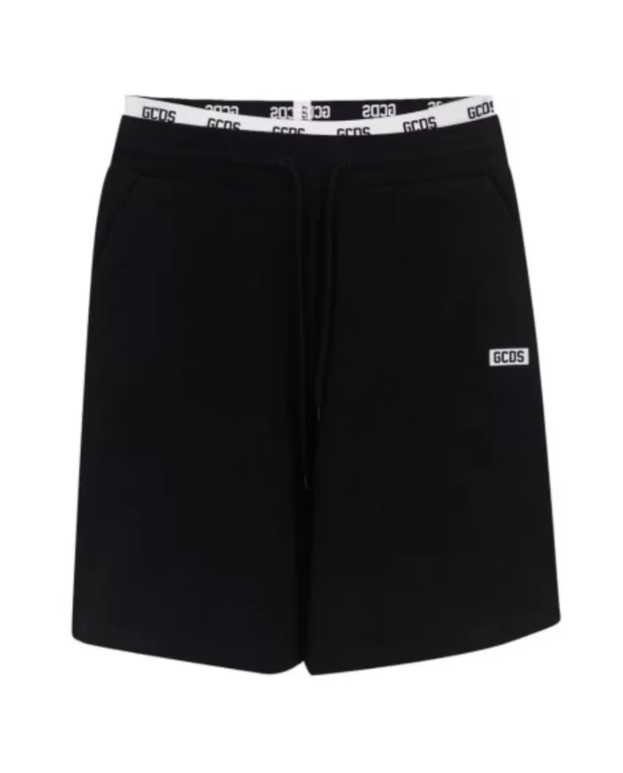 Bermuda Uomo nero con elastico logato A2EU3116UW0|GCDS Essential Bermuda Uomo nero con elastico logato A2EU3116UW0|GCDS Essential