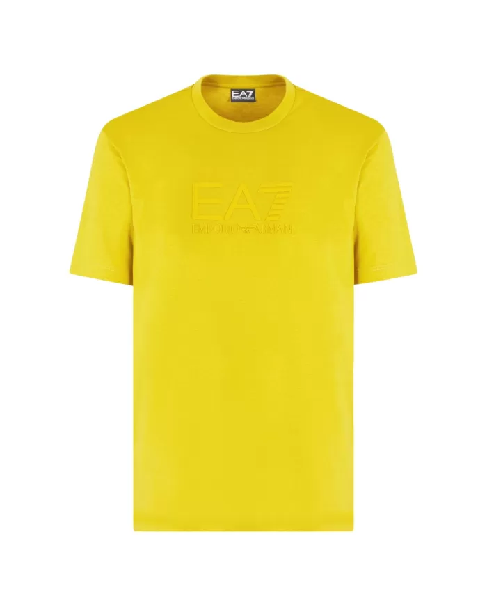 T-shirt Uomo gialla con logo a rilievo sul petto 7M000224 AF10375|EA7 T-shirt Uomo gialla con logo a rilievo sul petto 7M000224 AF10375|EA7