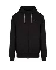 Felpa Uomo nera in cotone con cappuccio 7M000231 AF13512|EA7