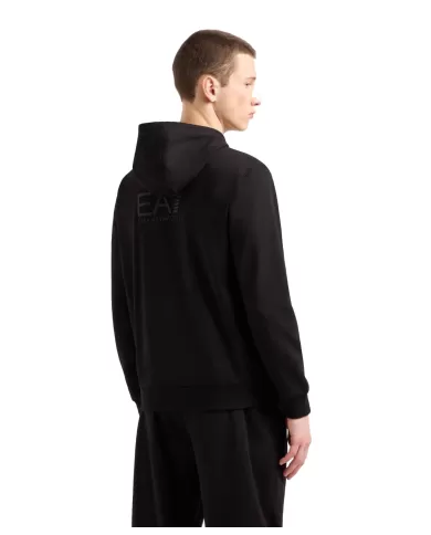 Felpa Uomo nera in cotone con cappuccio 7M000231 AF13512|EA7