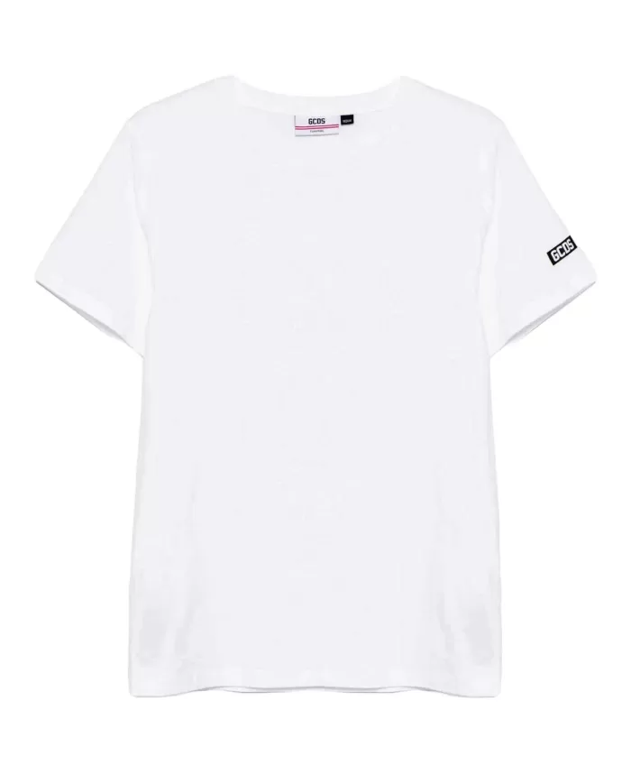 T-shirt Uomo bianca in cotone con logo A2EM2300UW1|GCDS Essential T-shirt Uomo bianca in cotone con logo A2EM2300UW1|GCDS Essential