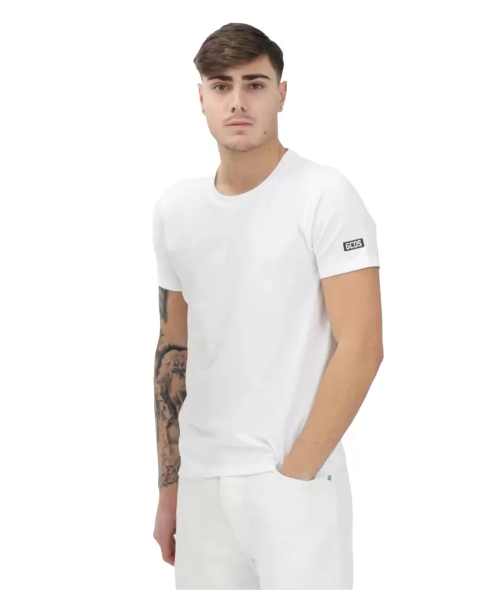 T-shirt Uomo bianca in cotone con logo A2EM2300UW1|GCDS Essential T-shirt Uomo bianca in cotone con logo A2EM2300UW1|GCDS Essential