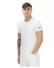 T-shirt Uomo bianca in cotone con logo A2EM2300UW1|GCDS Essential