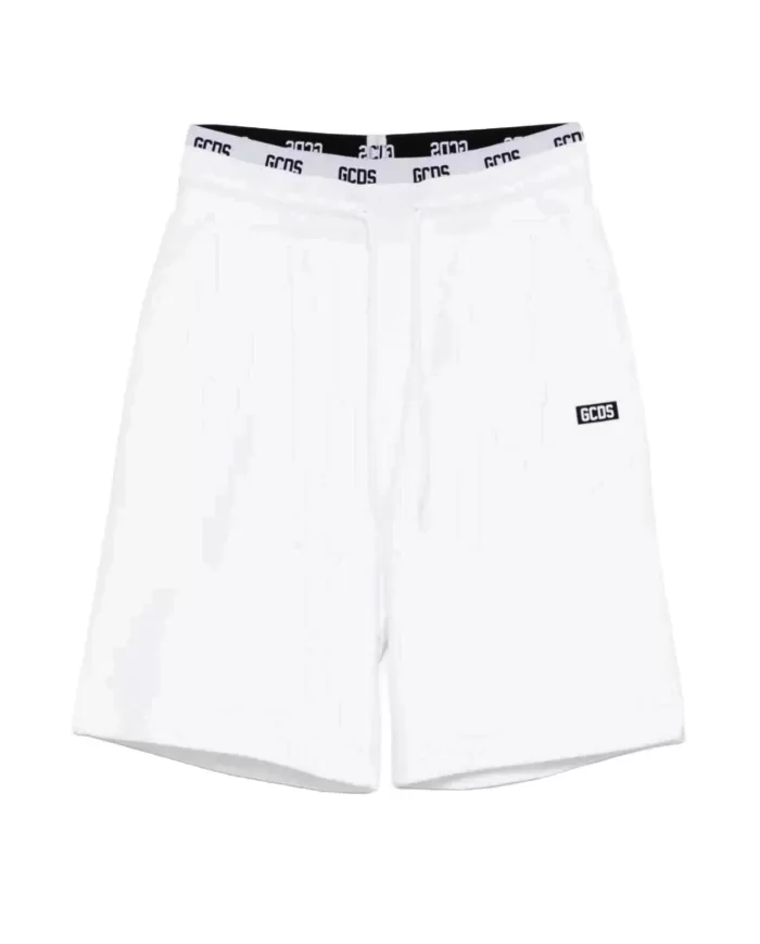 Bermuda Uomo bianco con elastico logato A2EU3116UW0|GCDS Essential Bermuda Uomo bianco con elastico logato A2EU3116UW0|GCDS Essential