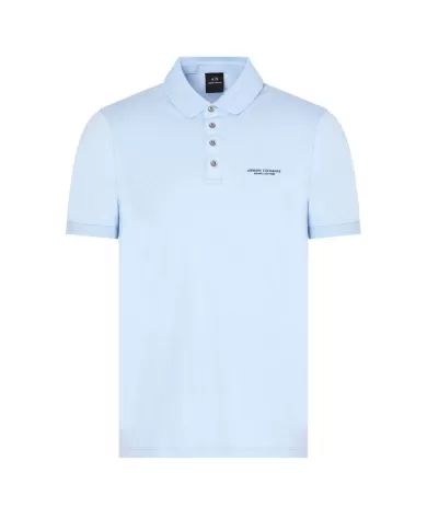 Polo Uomo azzurra in cotone 8NZF80 Z8H4Z|ARMANI EXCHANGE