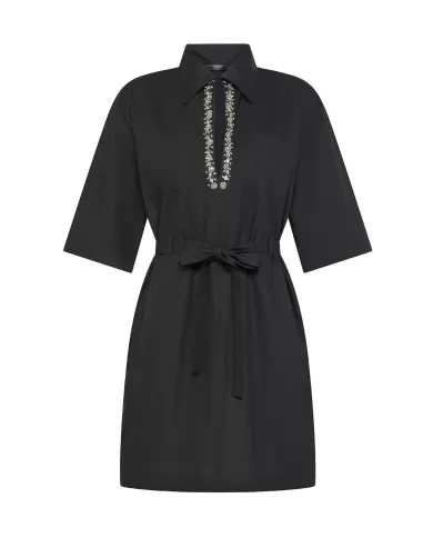 Abito Donna nero ricamo di pietre applicate AB1491 50 780084|SEVENTY 19.70 Abito Donna nero ricamo di pietre applicate AB1491 50 780084|SEVENTY 19.70