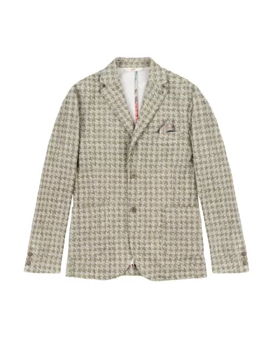 Giacca Uomo militare pied-de-poule in cotone LIGHT465|BOB Giacca Uomo militare pied-de-poule in cotone LIGHT465|BOB