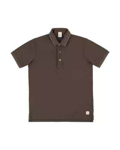 Polo Uomo marrone con colletto ricamato PETER R0520|BOB Polo Uomo marrone con colletto ricamato PETER R0520|BOB