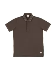 Polo Uomo marrone con colletto ricamato PETER R0520|BOB