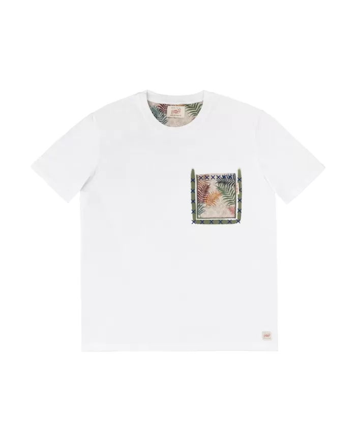 T-shirt Uomo bianca in cotone con taschino POCKET 337|BOB T-shirt Uomo bianca in cotone con taschino POCKET 337|BOB