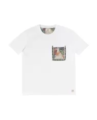 T-shirt Uomo bianca in cotone con taschino POCKET 337|BOB
