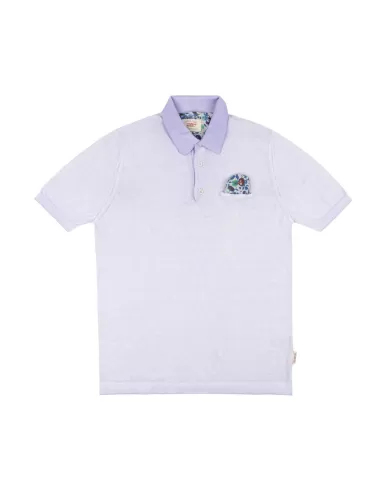 Polo Uomo lilla in cotone con taschino SLOW|BOB Polo Uomo lilla in cotone con taschino SLOW|BOB