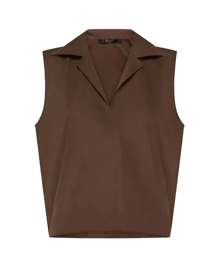 Top Donna testa di moro con colletto TO0194 22065|SEVENTY 19.70 Top Donna testa di moro con colletto TO0194 22065|SEVENTY 19.70
