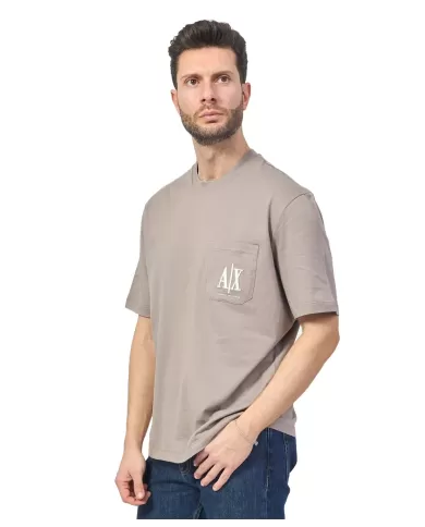 T-shirt Uomo fango con taschino logato XM000366 AF12308|ARMANI EXCHANGE