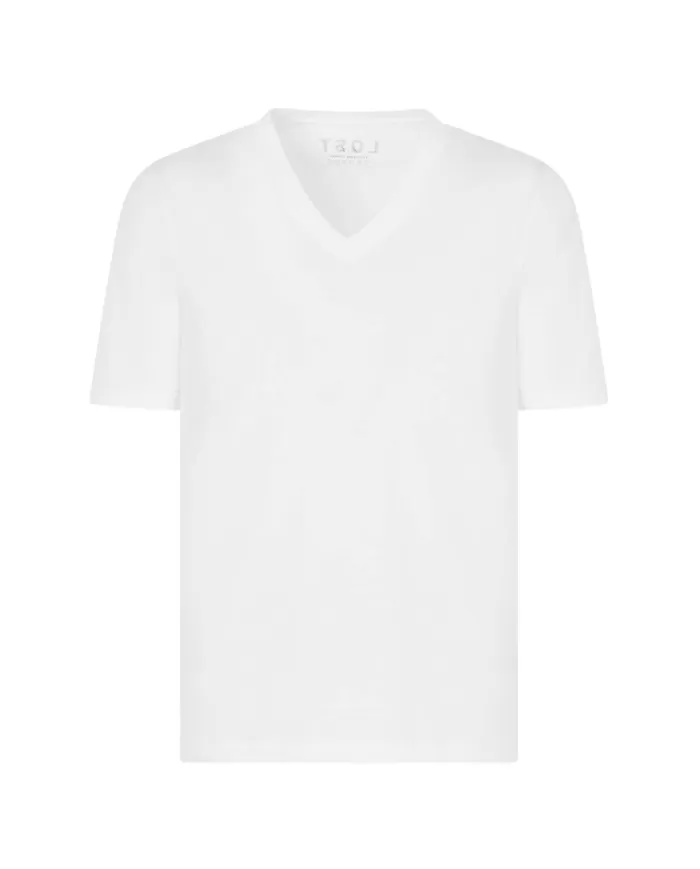 T-shirt Uomo bianca in cotone scollo a V XM000727 AF10364|ARMANI EXCHANGE T-shirt Uomo bianca in cotone scollo a V XM000727 AF10364|ARMANI EXCHANGE
