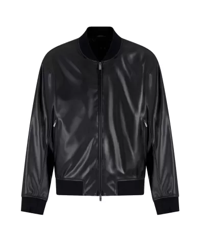 Bomber Uomo nero in ecopelle XM001241 AF14863|ARMANI EXCHANGE