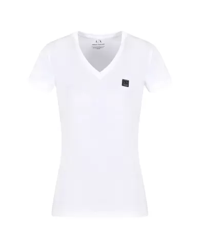 T-shirt Donna bianca con scolo a V XW000105 AF11929|ARMANI EXCHANGE T-shirt Donna bianca con scolo a V XW000105 AF11929|ARMANI EXCHANGE