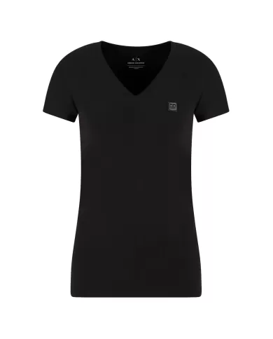 T-shirt Donna nera scollo a V XW000105 AF11929|ARMANI EXCHANGE T-shirt Donna nera scollo a V XW000105 AF11929|ARMANI EXCHANGE