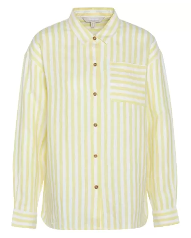 Camicia Donna rigata bianco/giallo in lino LS1590 ANNIE|BARBOUR