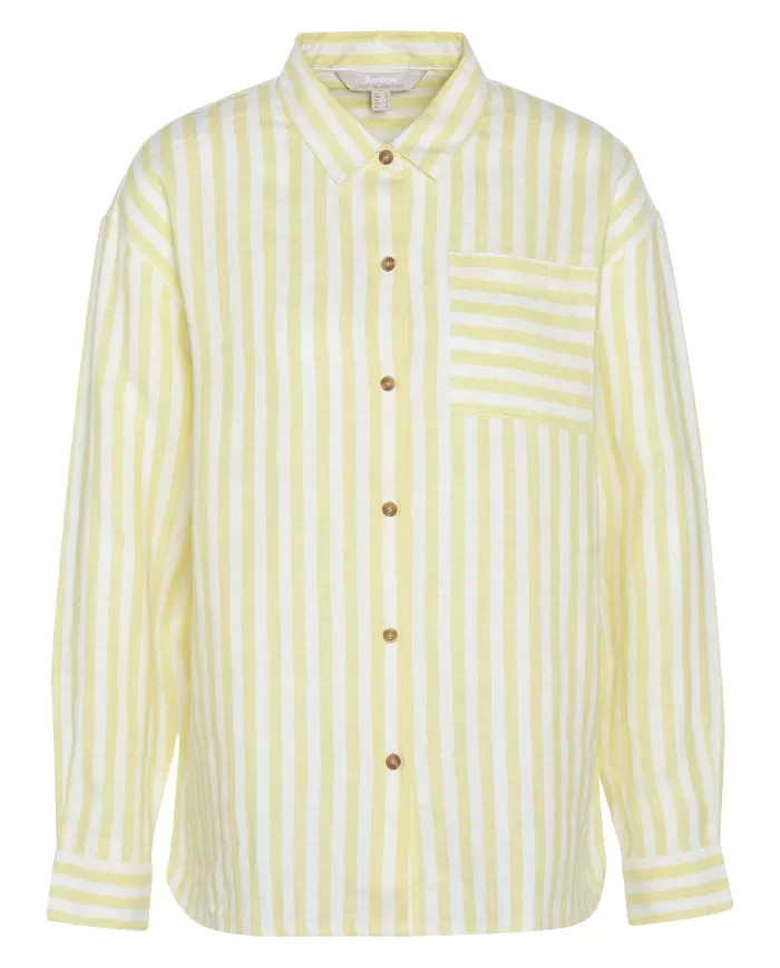 Camicia Donna rigata bianco/giallo in lino LS1590 ANNIE|BARBOUR Camicia Donna rigata bianco/giallo in lino LS1590 ANNIE|BARBOUR