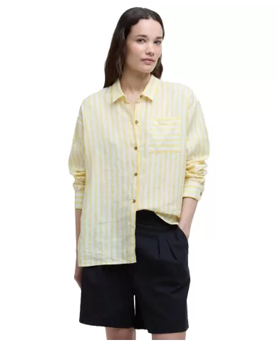 Camicia Donna rigata bianco/giallo in lino LS1590 ANNIE|BARBOUR