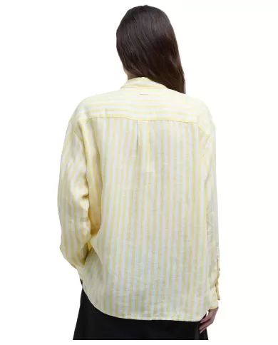 Camicia Donna rigata bianco/giallo in lino LS1590 ANNIE|BARBOUR