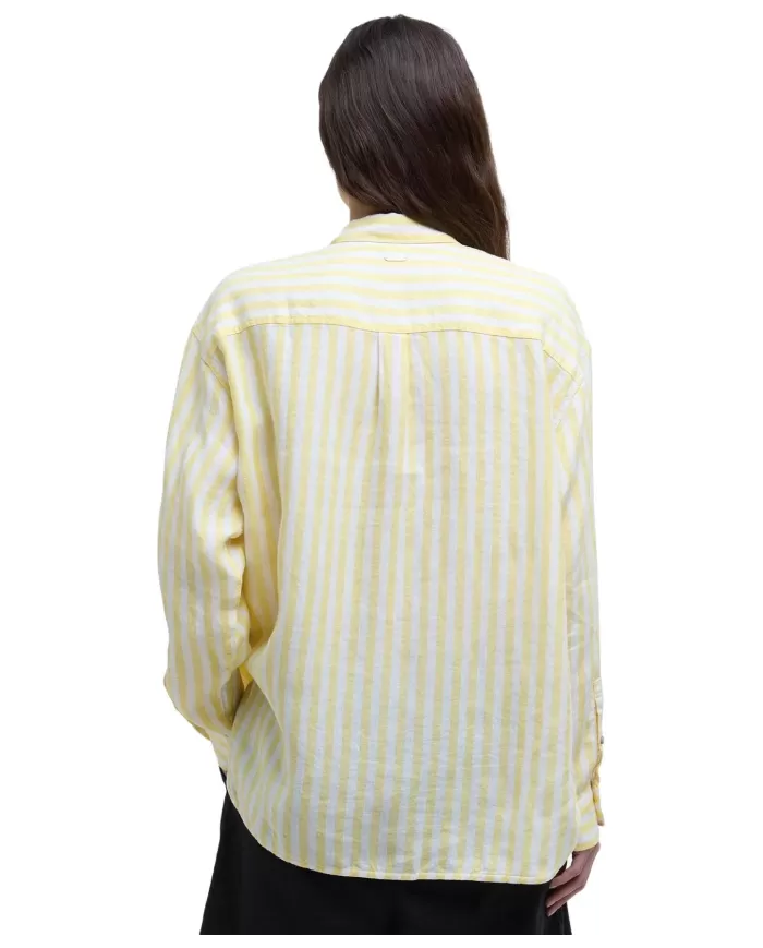 Camicia Donna rigata bianco/giallo in lino LS1590 ANNIE|BARBOUR
