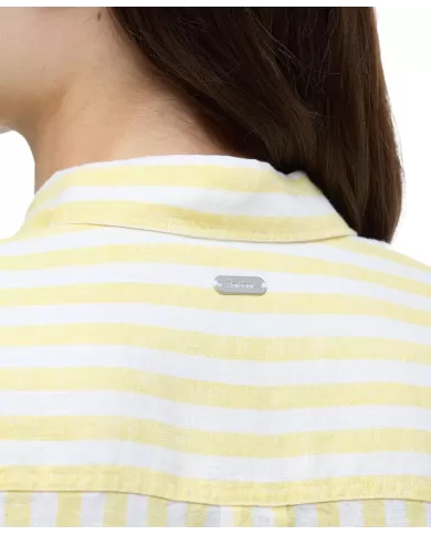 Camicia Donna rigata bianco/giallo in lino LS1590 ANNIE|BARBOUR
