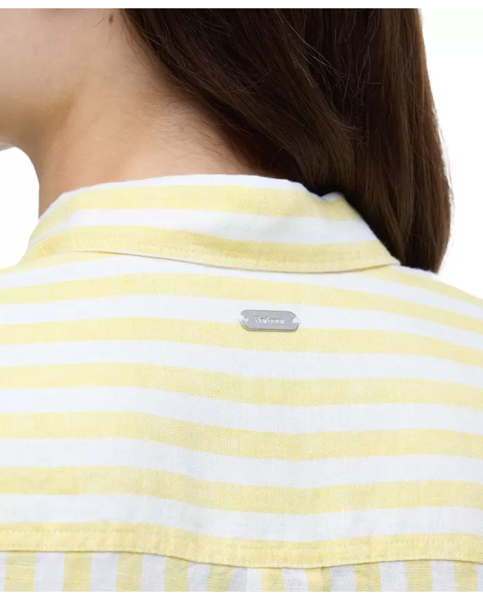 Camicia Donna rigata bianco/giallo in lino LS1590 ANNIE|BARBOUR