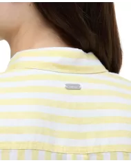 Camicia Donna rigata bianco/giallo in lino LS1590 ANNIE|BARBOUR
