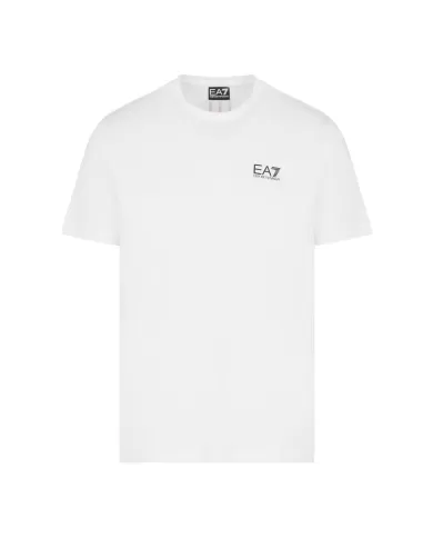 Uomo in cotone bianca in cotone e logo sul retro 7M000567 AF10375|EA7