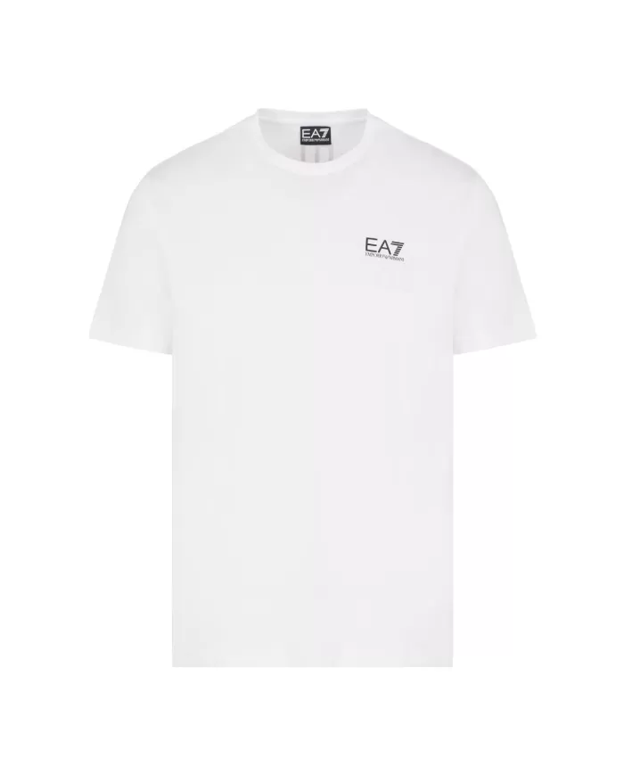 Uomo in cotone bianca in cotone e logo sul retro 7M000567 AF10375|EA7 Uomo in cotone bianca in cotone e logo sul retro 7M000567 AF10375|EA7