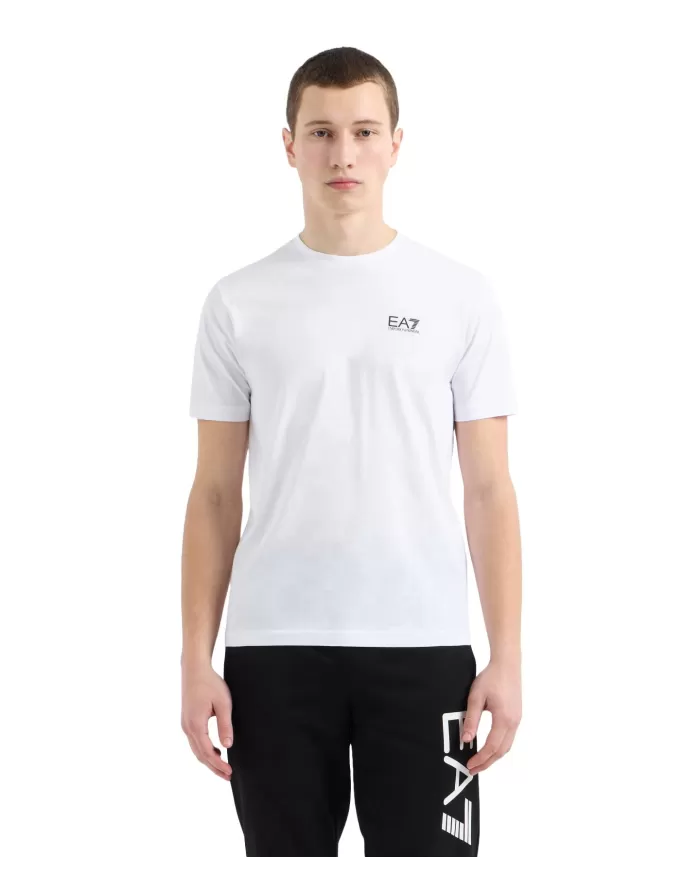 Uomo in cotone bianca in cotone e logo sul retro 7M000567 AF10375|EA7 Uomo in cotone bianca in cotone e logo sul retro 7M000567 AF10375|EA7