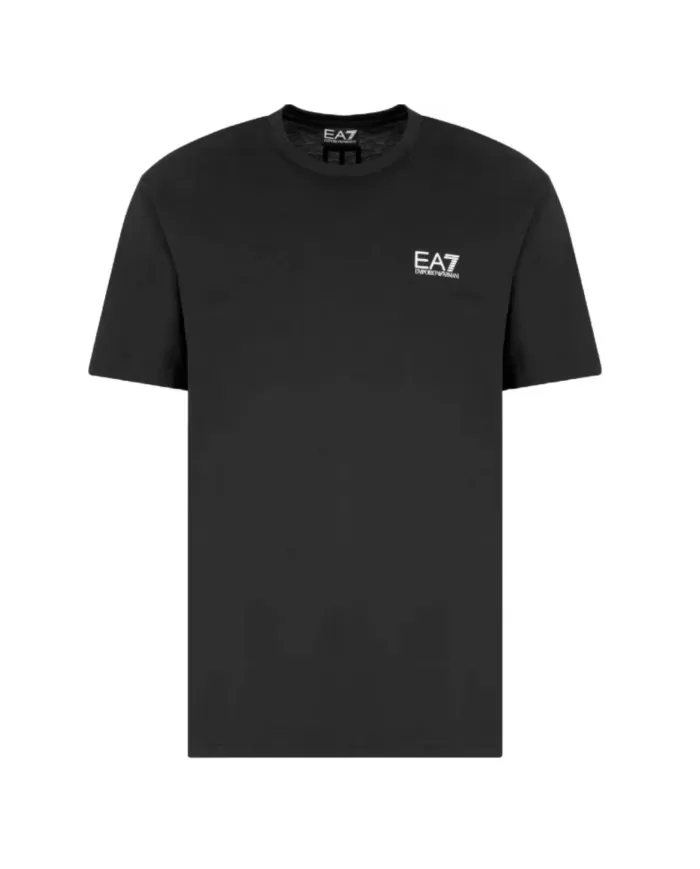 Uomo in cotone nera in cotone e logo sul retro 7M000567 AF10375|EA7 Uomo in cotone nera in cotone e logo sul retro 7M000567 AF10375|EA7