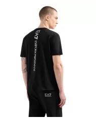 Uomo in cotone nera in cotone e logo sul retro 7M000567 AF10375|EA7 Uomo in cotone nera in cotone e logo sul retro 7M000567 AF10375|EA7