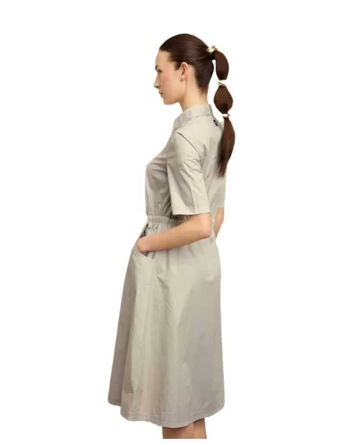 BLAUER Abito Donna 25SBLDV02296 007143 RAYNES PE 2025 cotone con colletto stile polo 902 GRIGIO NEBBIA