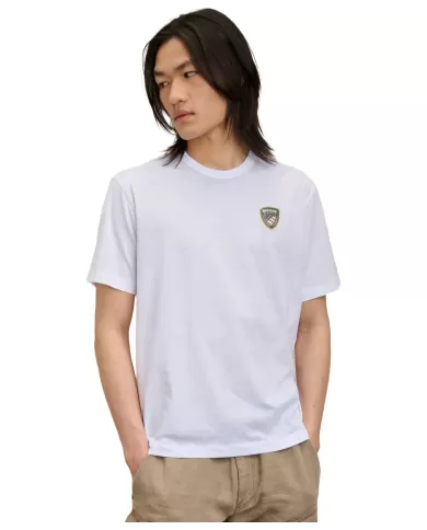 T-shirt Uomo bianca scudo 3D gommato 25SBLUH02194 004547 FAXON|BLAUER T-shirt Uomo bianca scudo 3D gommato 25SBLUH02194 004547 FAXON|BLAUER