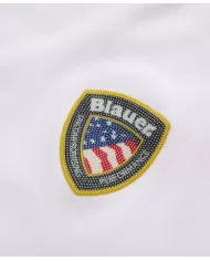 T-shirt Uomo bianca scudo 3D gommato 25SBLUH02194 004547 FAXON|BLAUER